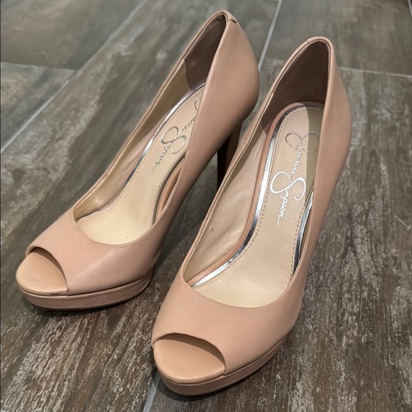 Jessica Simpson Women's Peep Toe Heels - Tan - Picture 1 of 6